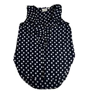 Anthropologie Maeve Dottie Ruffled Polka Dot Sleeveless Tank Top US 4